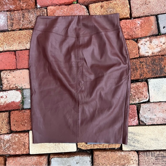 Express Rich Brown Pencil Skirt - Picture 1 of 3